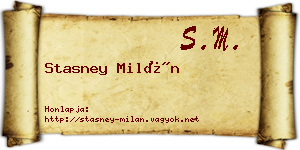 Stasney Milán névjegykártya