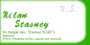 milan stasney business card